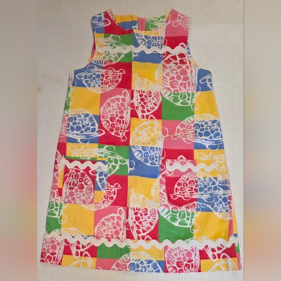 Lilly Pulitzer Other - Lilly Pulitzer Rollin Turtle Patchwork Shift Dress Girls size 8